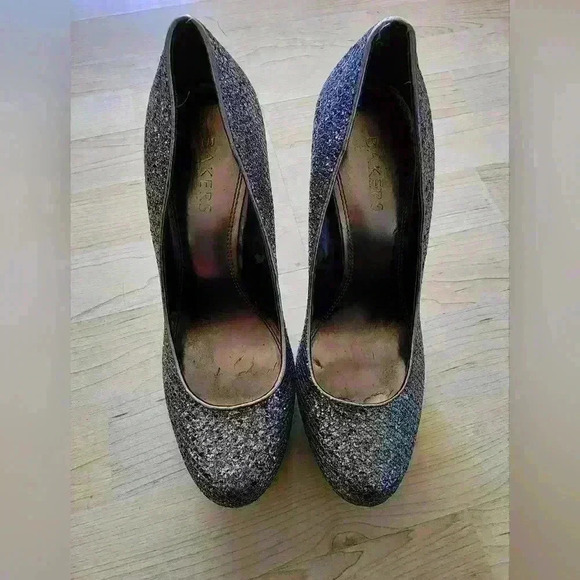 Bakers Grey sliver sparkle heels size 9 - Picture 1 of 9